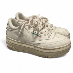Reebok Club C White Platform Sneakers Size 6.5